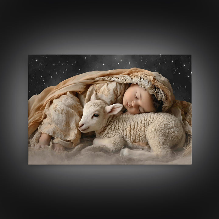 Bethlehem Rest – Framed Canvas Print – Christian Art Canvas – Christian Wall Art – Jesus Christmas Art – Christmas Art Prints – Christian D