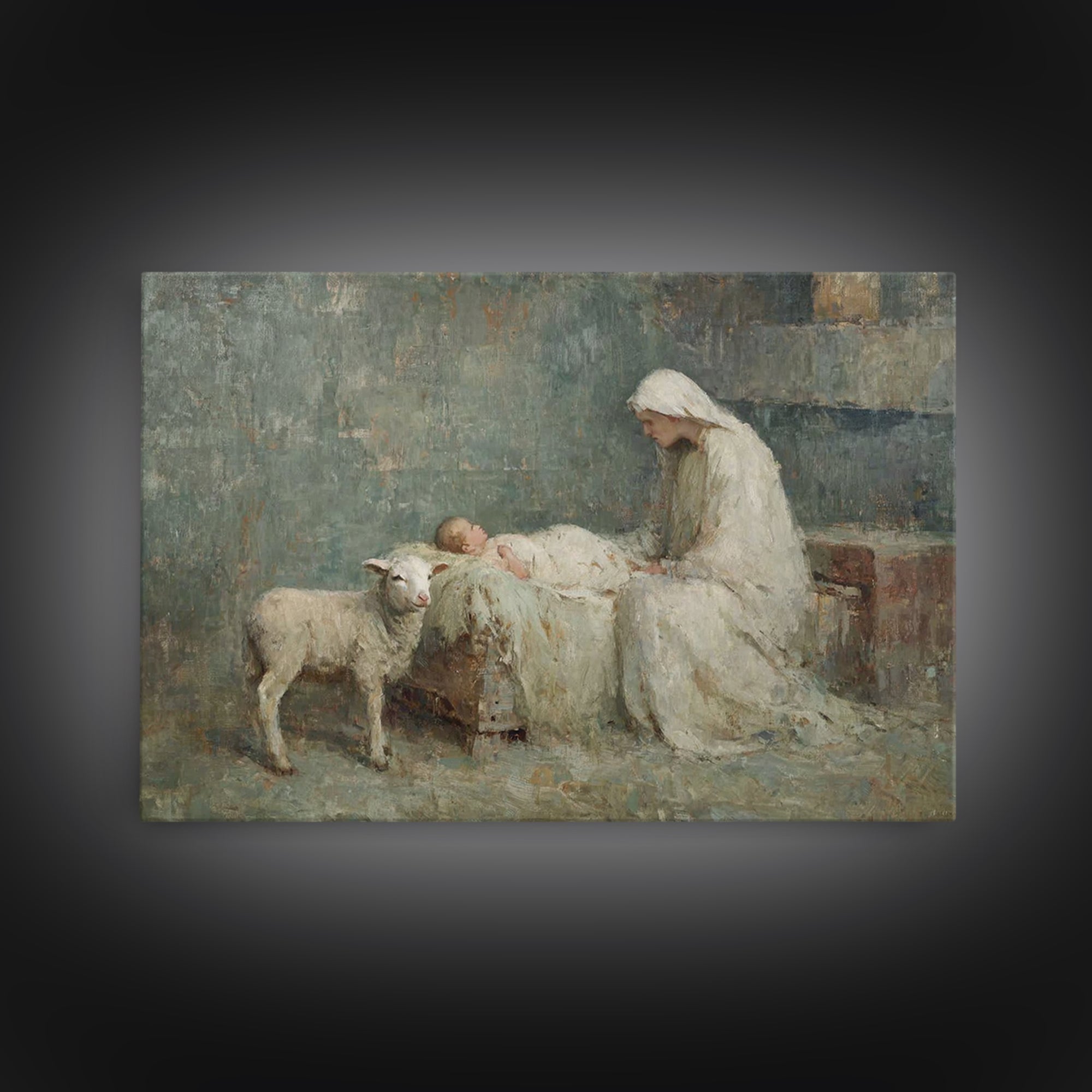 Mary’s Vigil – Framed Canvas Print – Christian Art Canvas – Vintage Christian Art – Christian Wall Art – Christian Paintings – Christian Gi