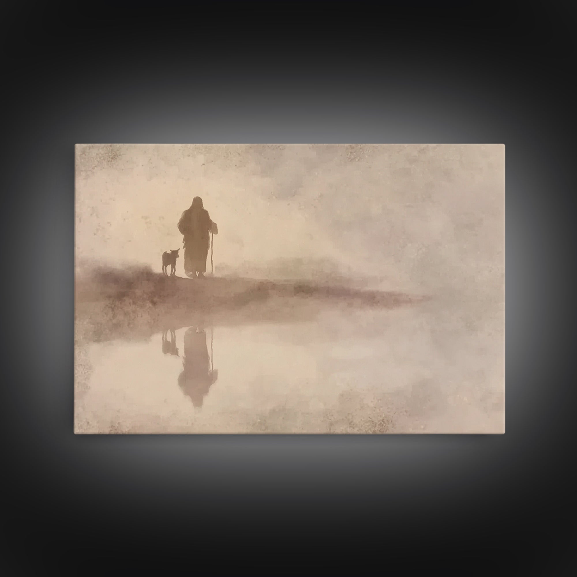 Shepherd’s Walk – Framed Canvas Print – Christian Wall Art – Christian Art Canvas – Christian Art Work – Moody Christian Art – Christian Gi