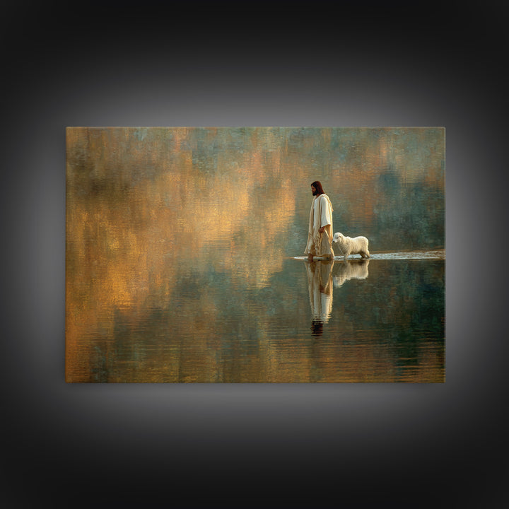 Guiding Light Path – Framed Canvas Print – Christian Wall Art – Jesus Painting – Christian Decor – Christmas Art – Christian Art Canvas