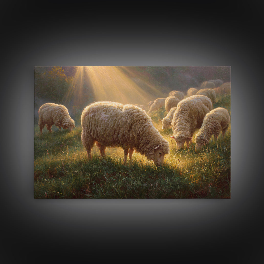 Shepherd Field Peace | Framed Canvas Print | Christian Christmas Art | Christian Art Canvas | Christian Wall Art | Jesus Painting | Christi