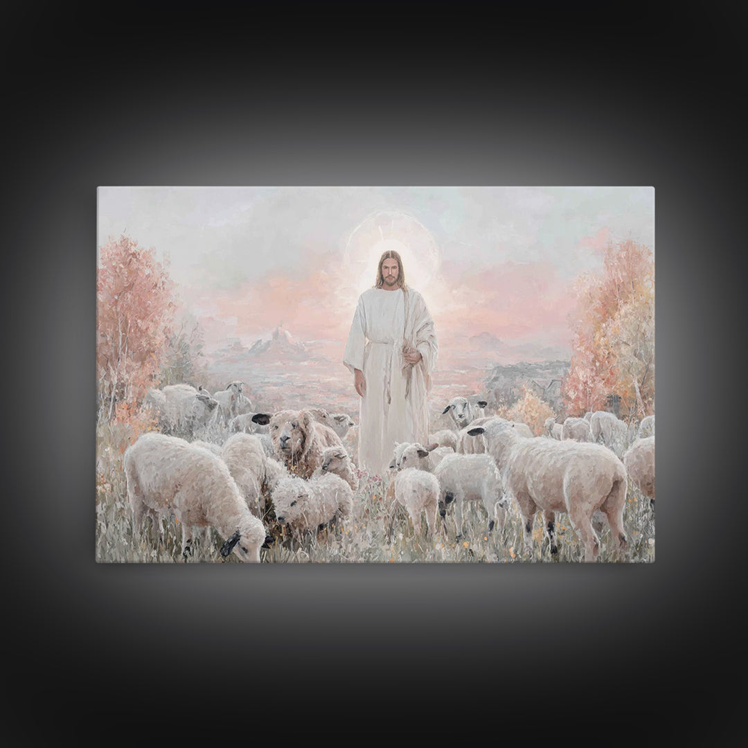 Radiant Shepherd Grace – Framed Canvas Print – Christian Wall Art – Jesus Painting – Christian Art Canvas – Christian Christmas Art – Chris