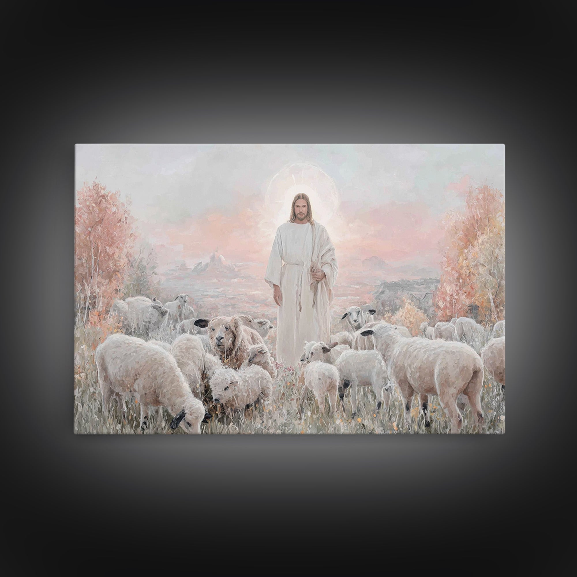 Radiant Shepherd Grace – Framed Canvas Print – Christian Wall Art – Jesus Painting – Christian Art Canvas – Christian Christmas Art – Chris
