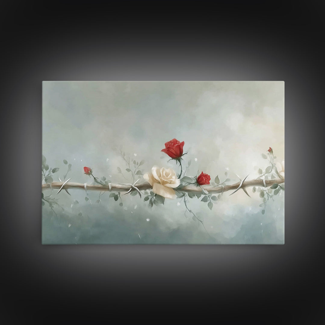 Redemption Blossoms – Framed Canvas Print – Christian Art Canvas – Modern Christian Art – Christian Wall Art – Christian Christmas Art – Un