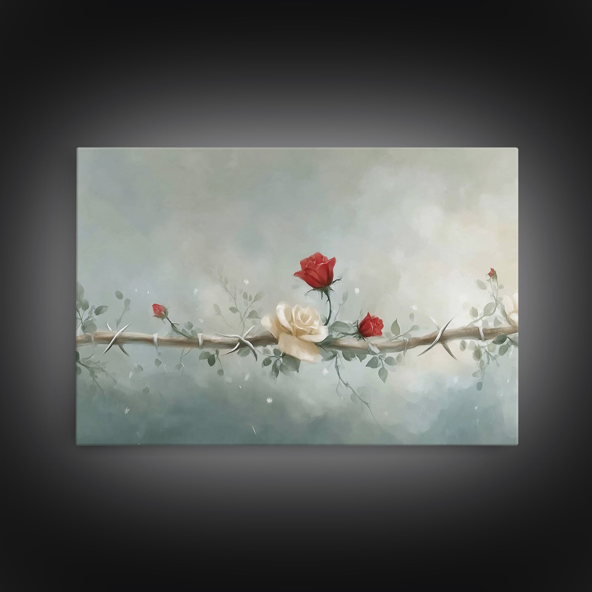 Redemption Blossoms – Framed Canvas Print – Christian Art Canvas – Modern Christian Art – Christian Wall Art – Christian Christmas Art – Un