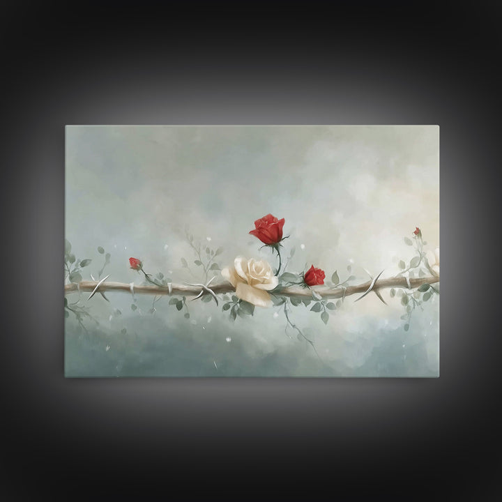 Redemption Blossoms – Framed Canvas Print – Christian Art Canvas – Modern Christian Art – Christian Wall Art – Christian Christmas Art – Un