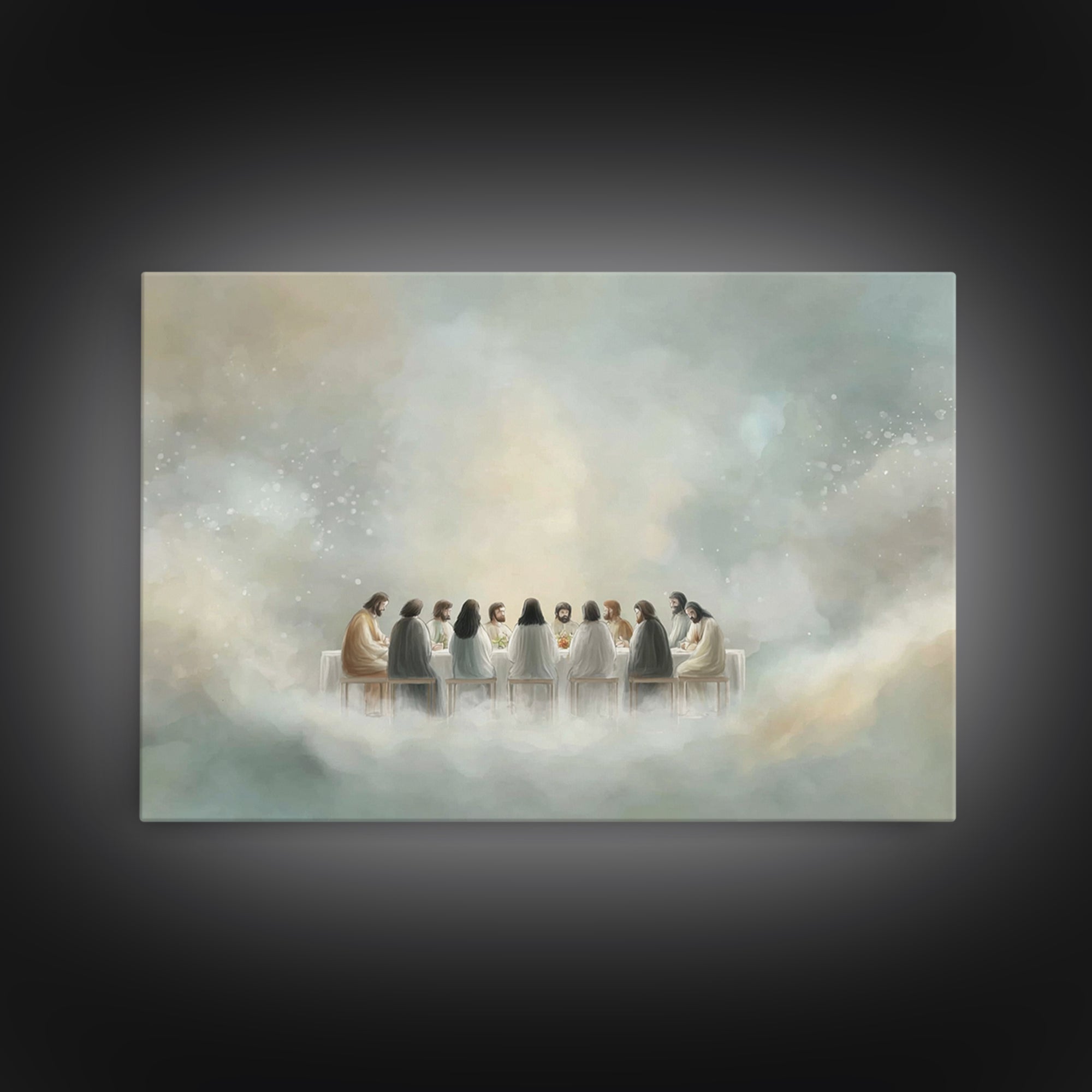 Holy Supper Unity – Framed Canvas Print – Jesus Painting – Christian Art – Christian Wall Art – Christian Art Canvas – Christian Decor – Mi