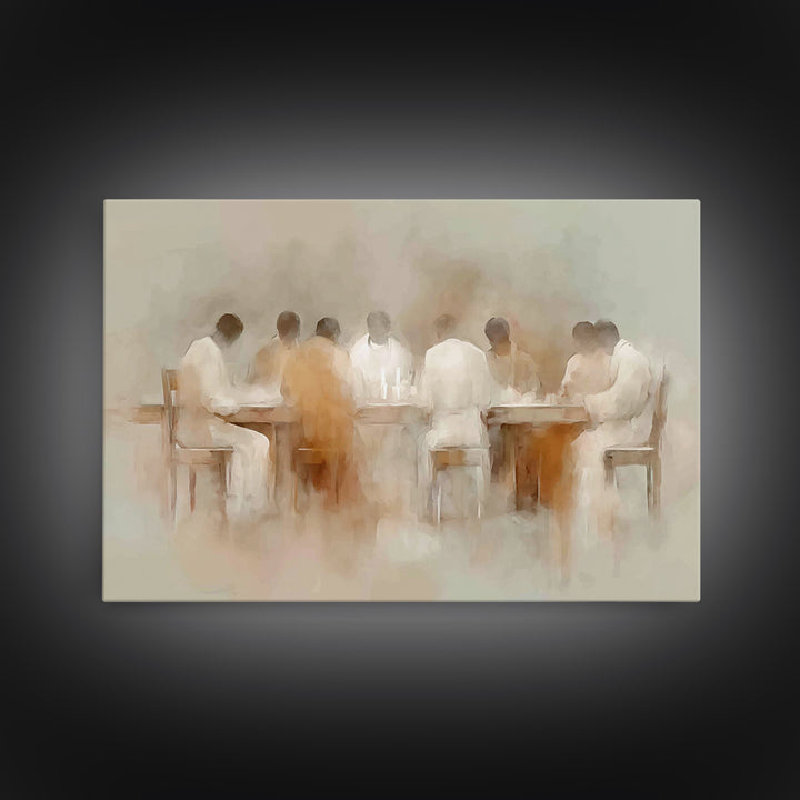Sacred Gathering – Framed Canvas Print – Christian Art Canvas – Christian Wall Art – Jesus Painting – Moody Christian Art – Christian Decor