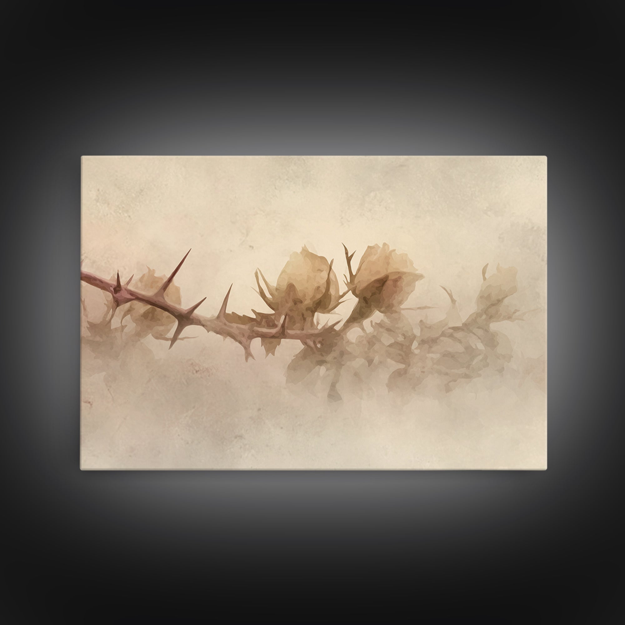 Desert Bloom Hope – Framed Canvas Print – Christian Wall Art – Moody Christian Art – Abstract Christian Art – Christian Art Gift – Subtle C