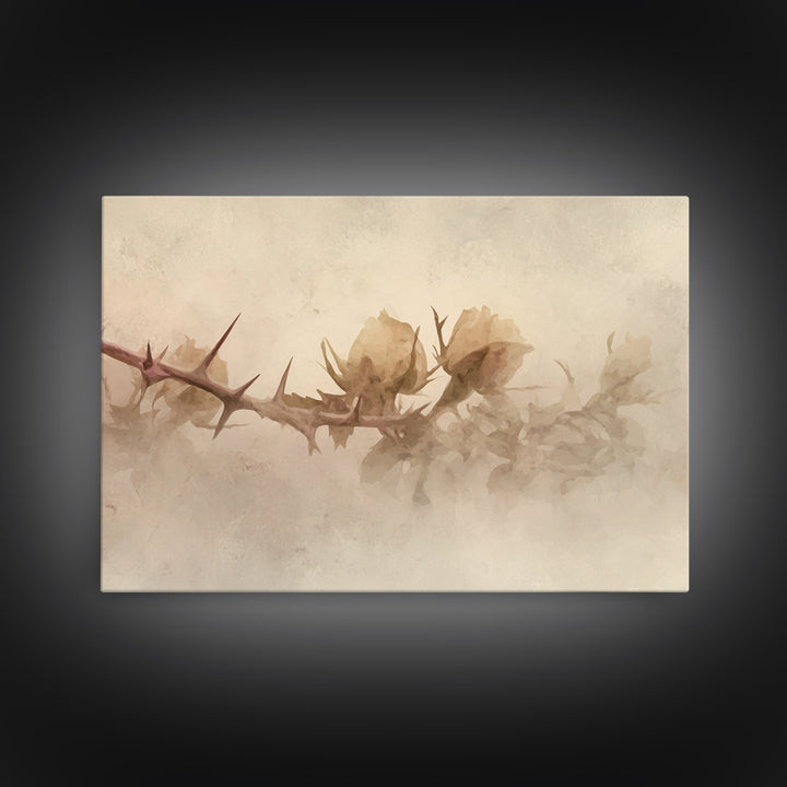 Desert Bloom Hope – Framed Canvas Print – Christian Wall Art – Moody Christian Art – Abstract Christian Art – Christian Art Gift – Subtle C