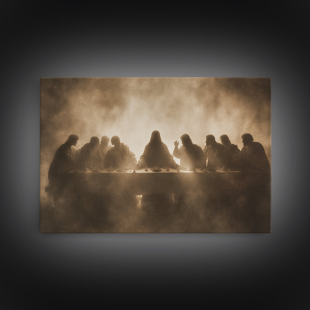 Last Supper Reverence – Framed Canvas Print – Christian Art – Jesus Painting – Christian Art Canvas – Christian Wall Art – Vintage Christia