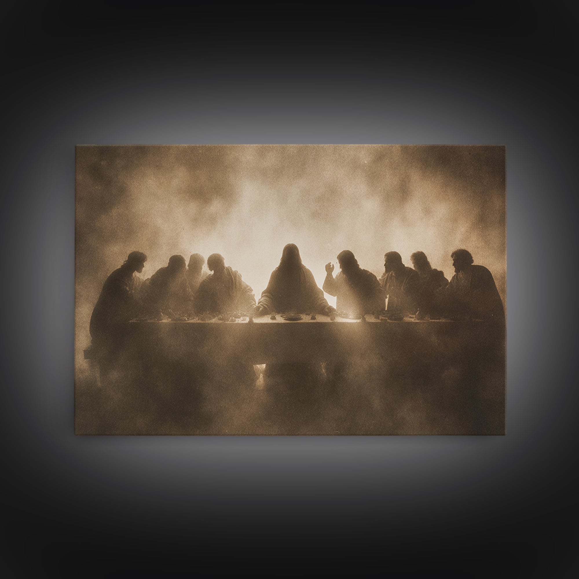 Last Supper Reverence – Framed Canvas Print – Christian Art – Jesus Painting – Christian Art Canvas – Christian Wall Art – Vintage Christia