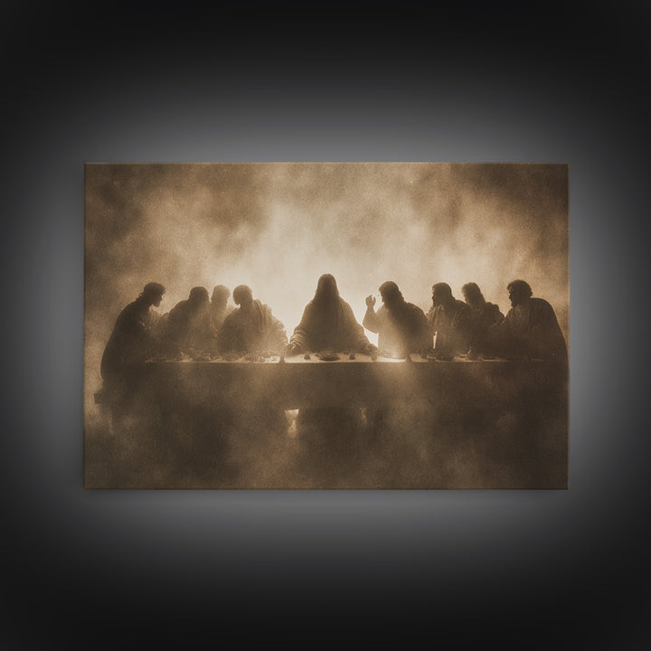 Last Supper Reverence – Framed Canvas Print – Christian Art – Jesus Painting – Christian Art Canvas – Christian Wall Art – Vintage Christia