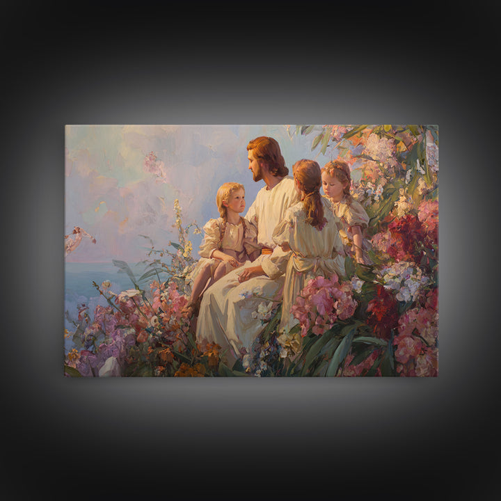 Blooming Grace Harmony | Framed Canvas Print | Christian Art Canvas | Christian Wall Art | Jesus Painting | Christian Art | Modern Christia