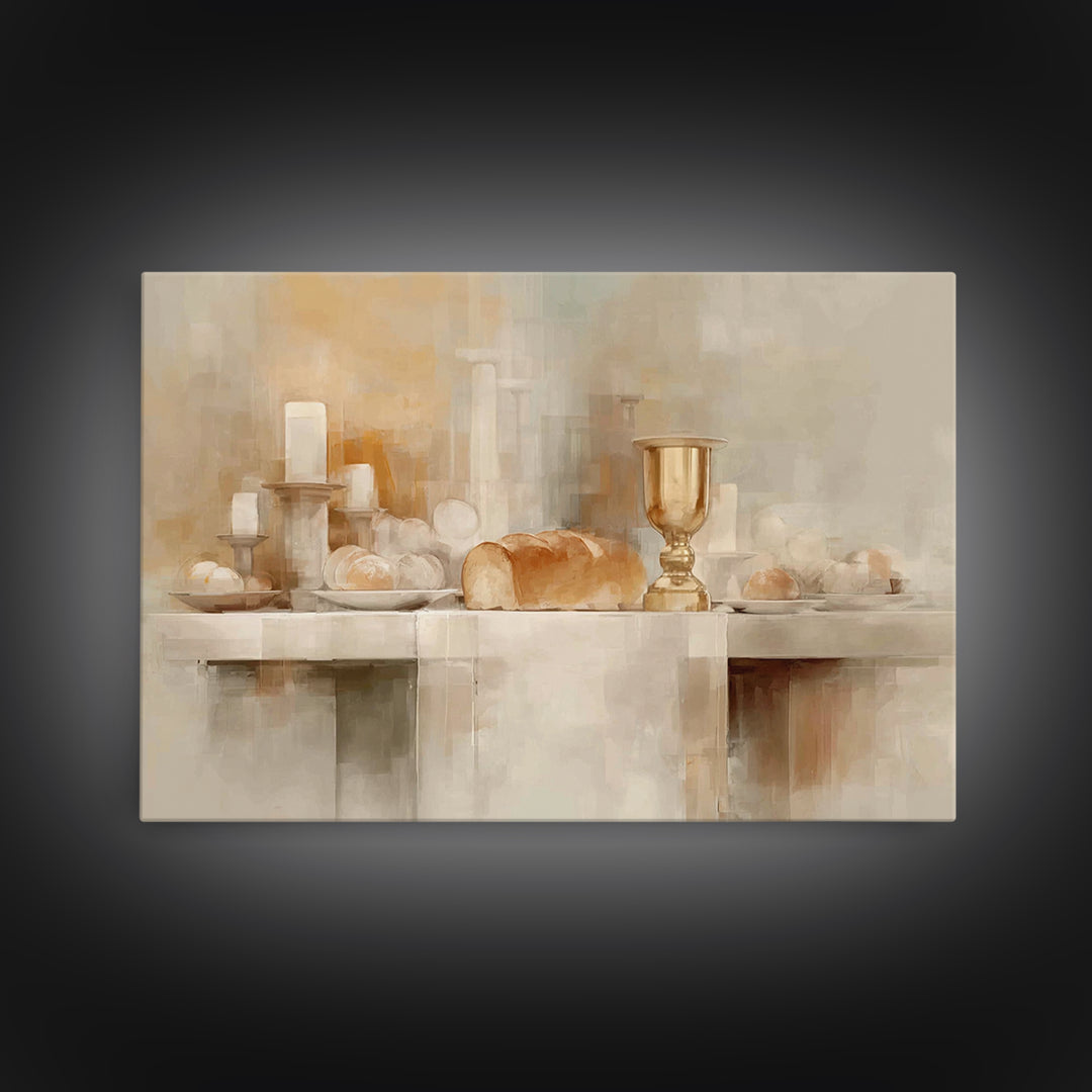 Table Of Blessing – Framed Canvas Print – Christian Wall Art – Christian Art Print – Christian Decor For Home – Modern Christian Art – Chri