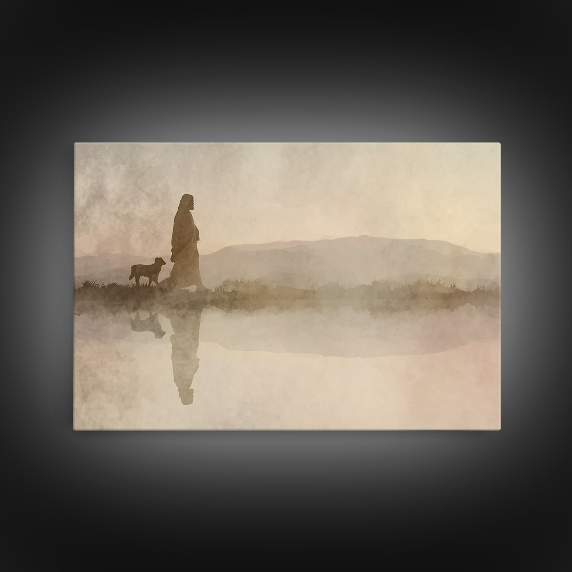 Dawnlight Promise – Framed Canvas Print – Christian Art Painting – Jesus Canvas Art – Christian Decor For Home – Subtle Christian Art – Chr