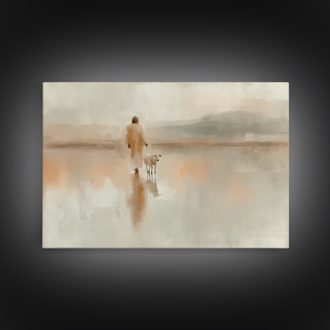 Gentle Steps Home | Framed Canvas Print | Christian Wall Art | Jesus Painting Canvas | Christian Decorations | Unique Christian Art | Chris
