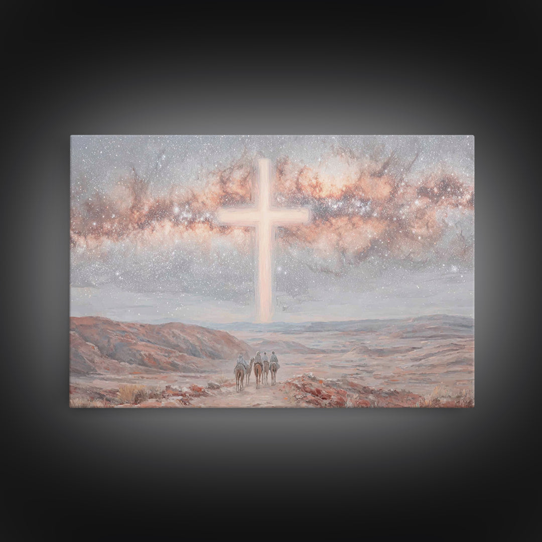 Celestial Promise – Framed Canvas Print – Christian Christmas Art – Christian Art Painting – Christmas Wall Art – Christian Art Canvas – Mo