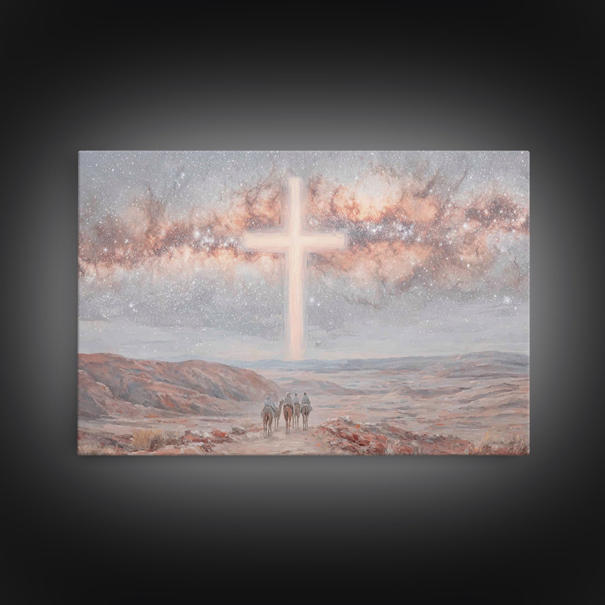 Celestial Promise – Framed Canvas Print – Christian Christmas Art – Christian Art Painting – Christmas Wall Art – Christian Art Canvas – Mo