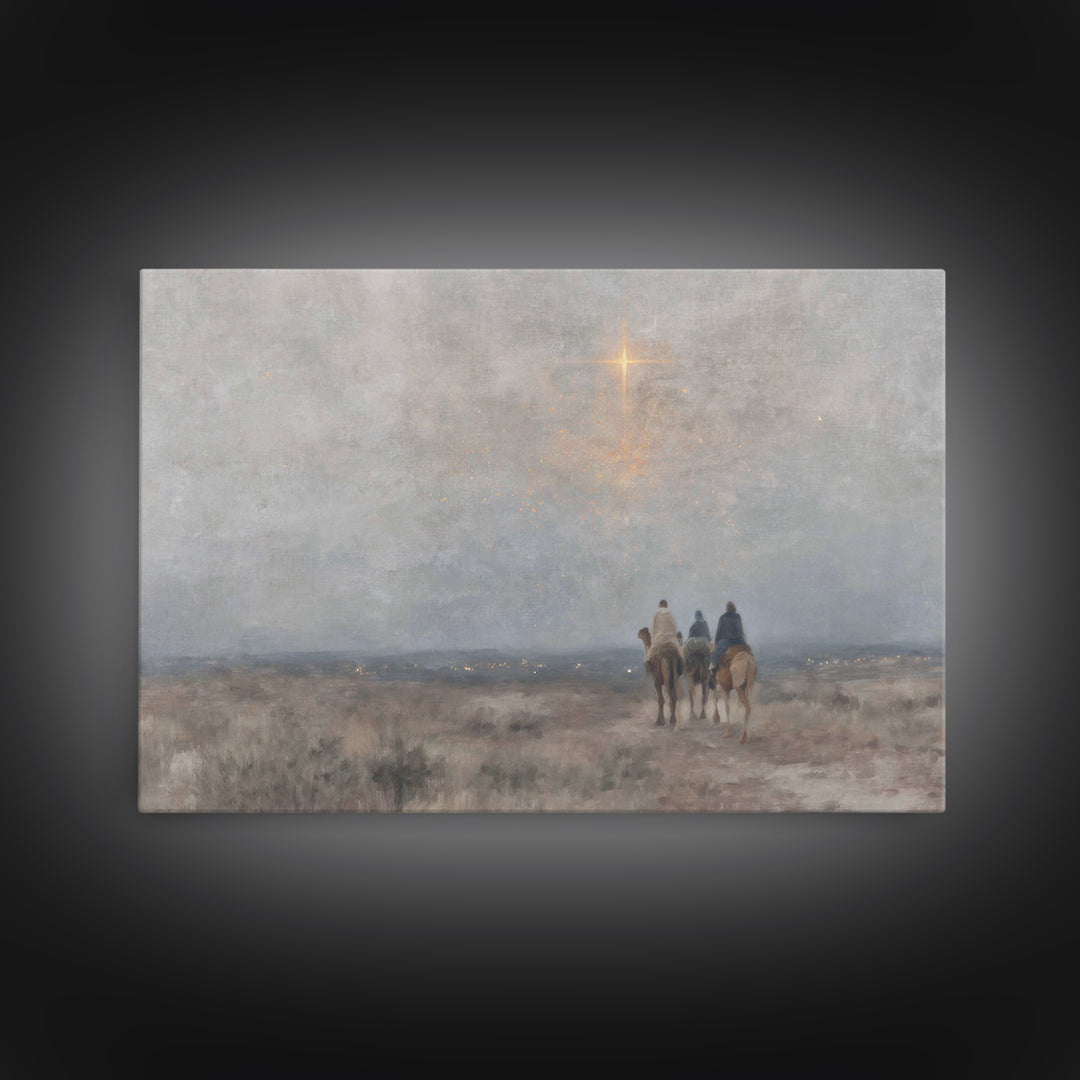 Heavenward Light, Framed Canvas Print, Christian Art Canvas, Christmas Wall Art, Subtle Christian Art, Framed Christmas Art, Christian Gift