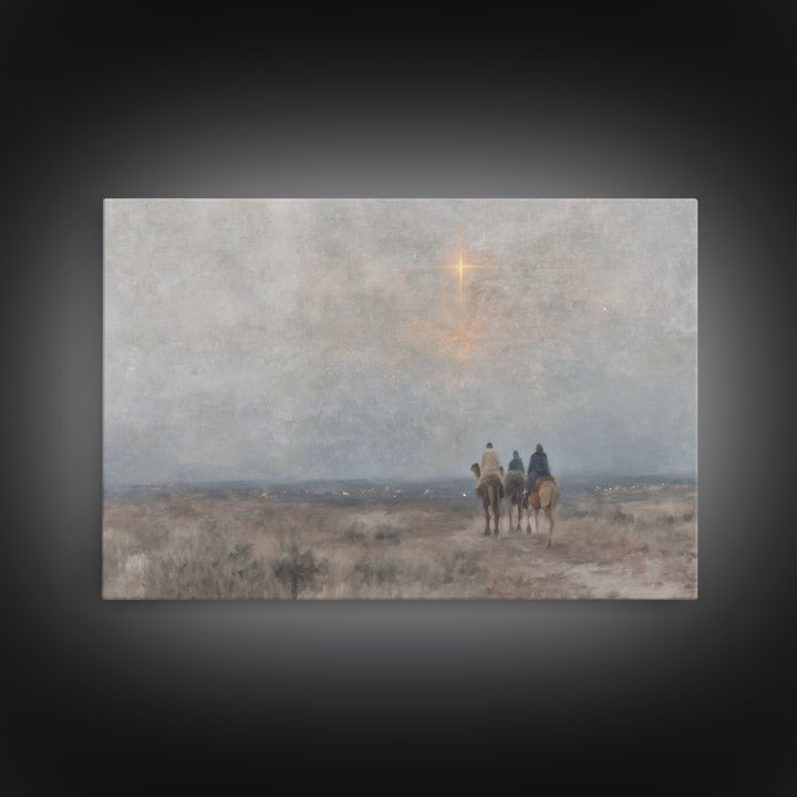 Heavenward Light, Framed Canvas Print, Christian Art Canvas, Christmas Wall Art, Subtle Christian Art, Framed Christmas Art, Christian Gift