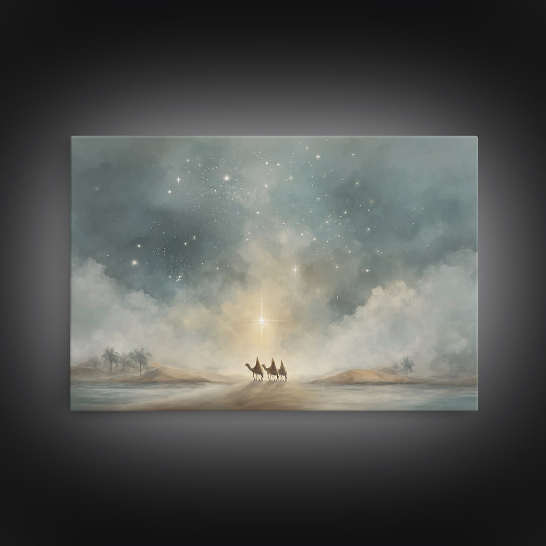 Guided By Glory – Framed Canvas Print – Christian Art Print – Christmas Art – Christian Christmas Decorations – Christian Art Canvas – Mode