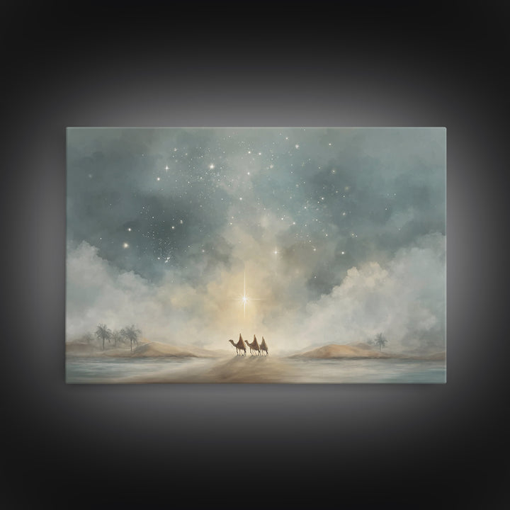 Guided By Glory – Framed Canvas Print – Christian Art Print – Christmas Art – Christian Christmas Decorations – Christian Art Canvas – Mode