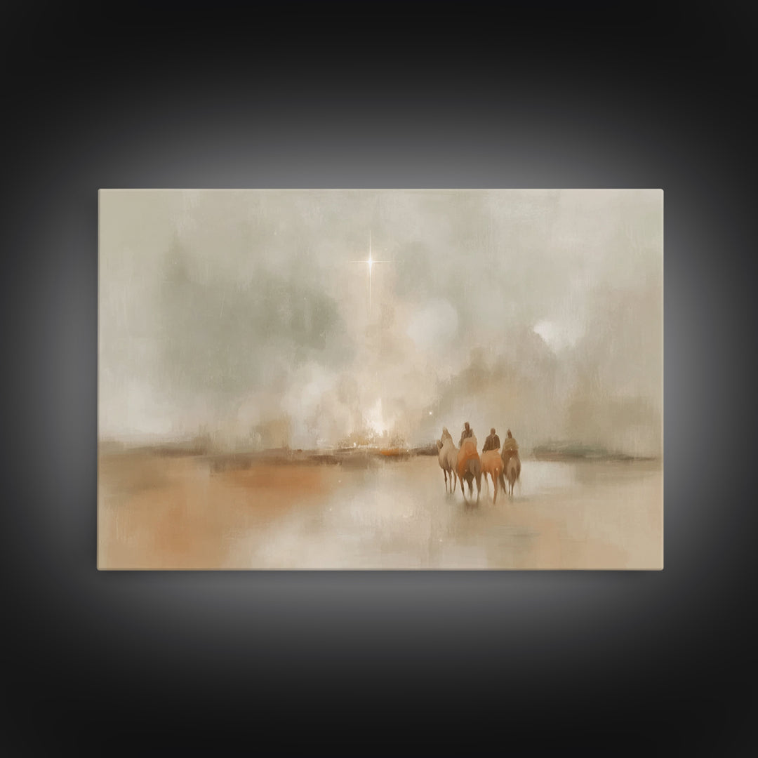 Night Of Wonder, Framed Canvas Print, Christian Wall Art, Christian Art Canvas, Christmas Art Work, Modern Christmas Art, Christian Art Gif