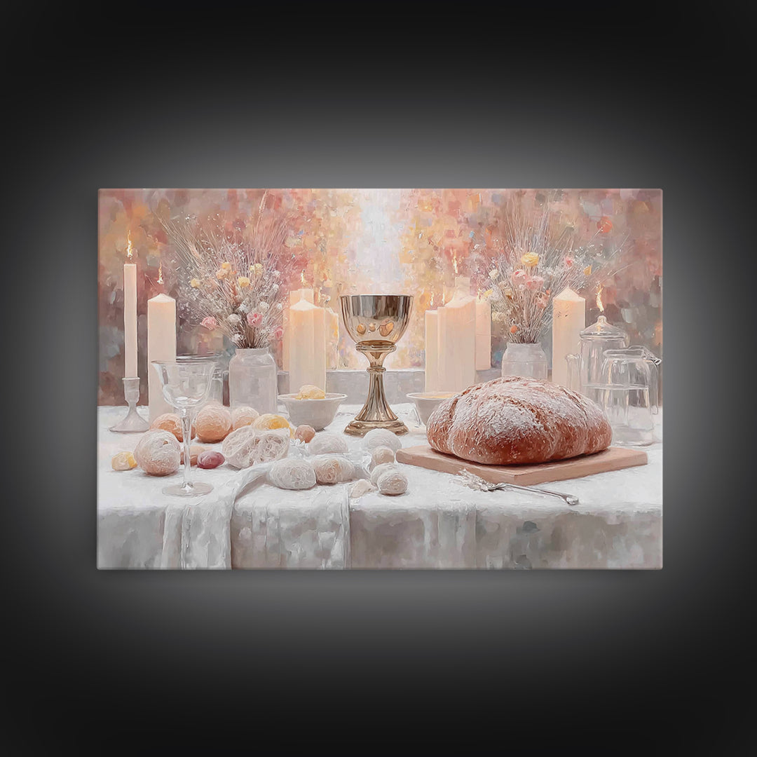 Radiant Communion – Framed Canvas Print – Christian Art Canvas – Christian Wall Art – Christmas Art Prints – Christian Christmas Decor – Mo