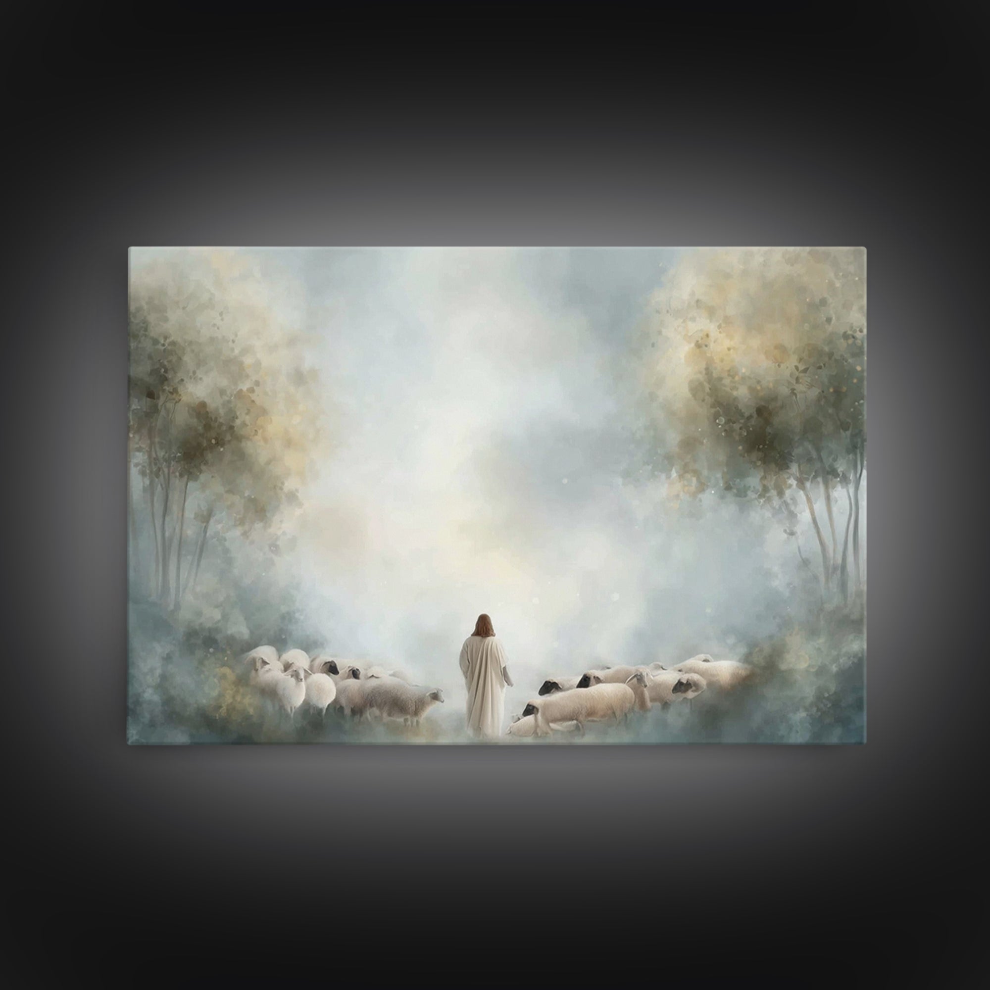 Shepherd Of Peace – Framed Canvas Print – Christian Wall Art – Christian Art Canvas – Jesus Painting – Subtle Christian Art – Christian Gif