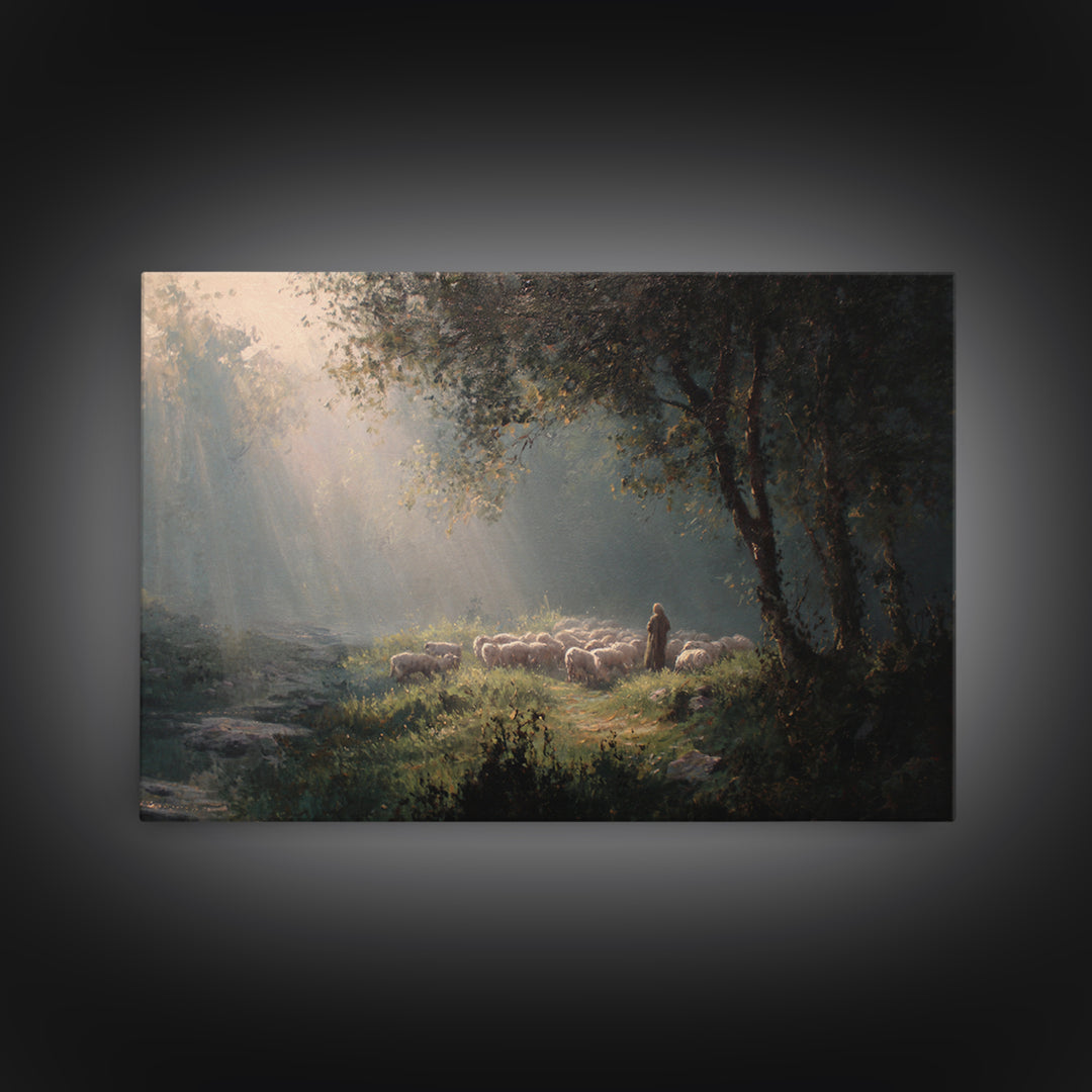 Valley Of Gentle Mercy – Framed Canvas Print – Christian Art Painting – Jesus Painting – Christian Art Canvas – Christian Wall Art – Subtle