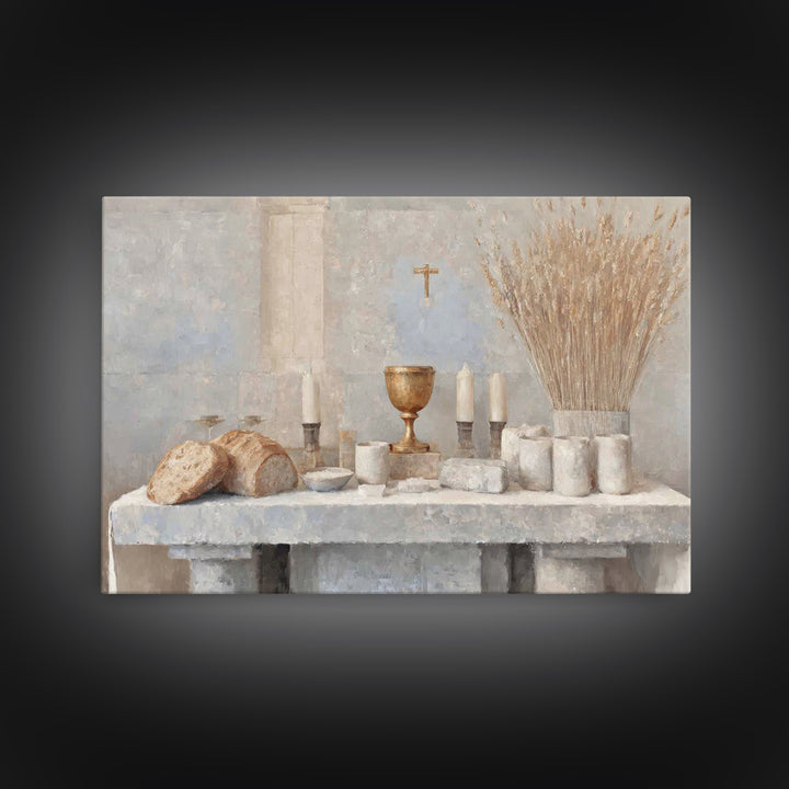 Bread Of Glory – Framed Canvas Print – Christian Art Print – Framed Christian Art – Christian Wall Art – Modern Christian Painting – Christ