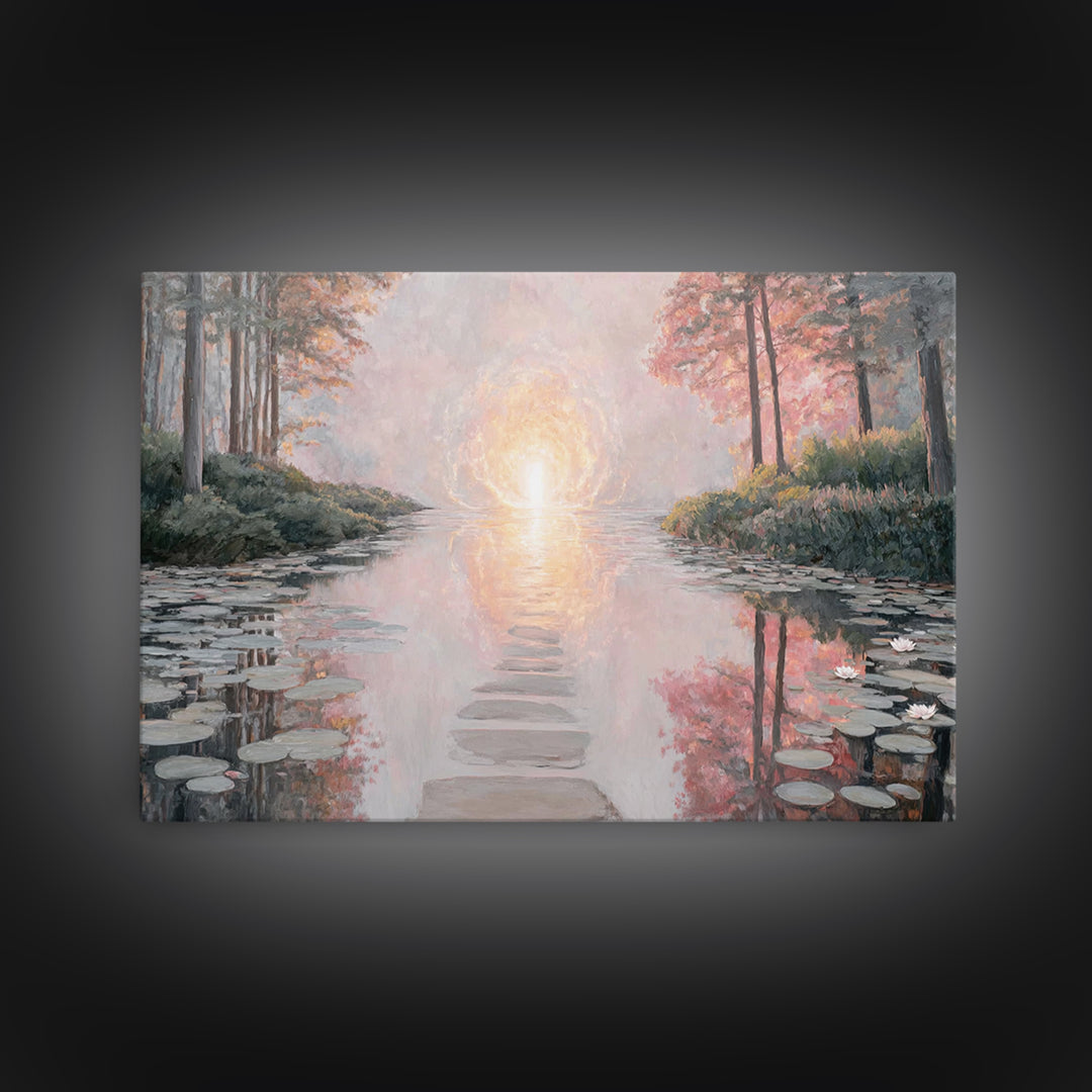 Path Of Heavenly Light – Framed Canvas Print – Christian Art Canvas – Christian Wall Art – Large Christian Art – Modern Christian Painting