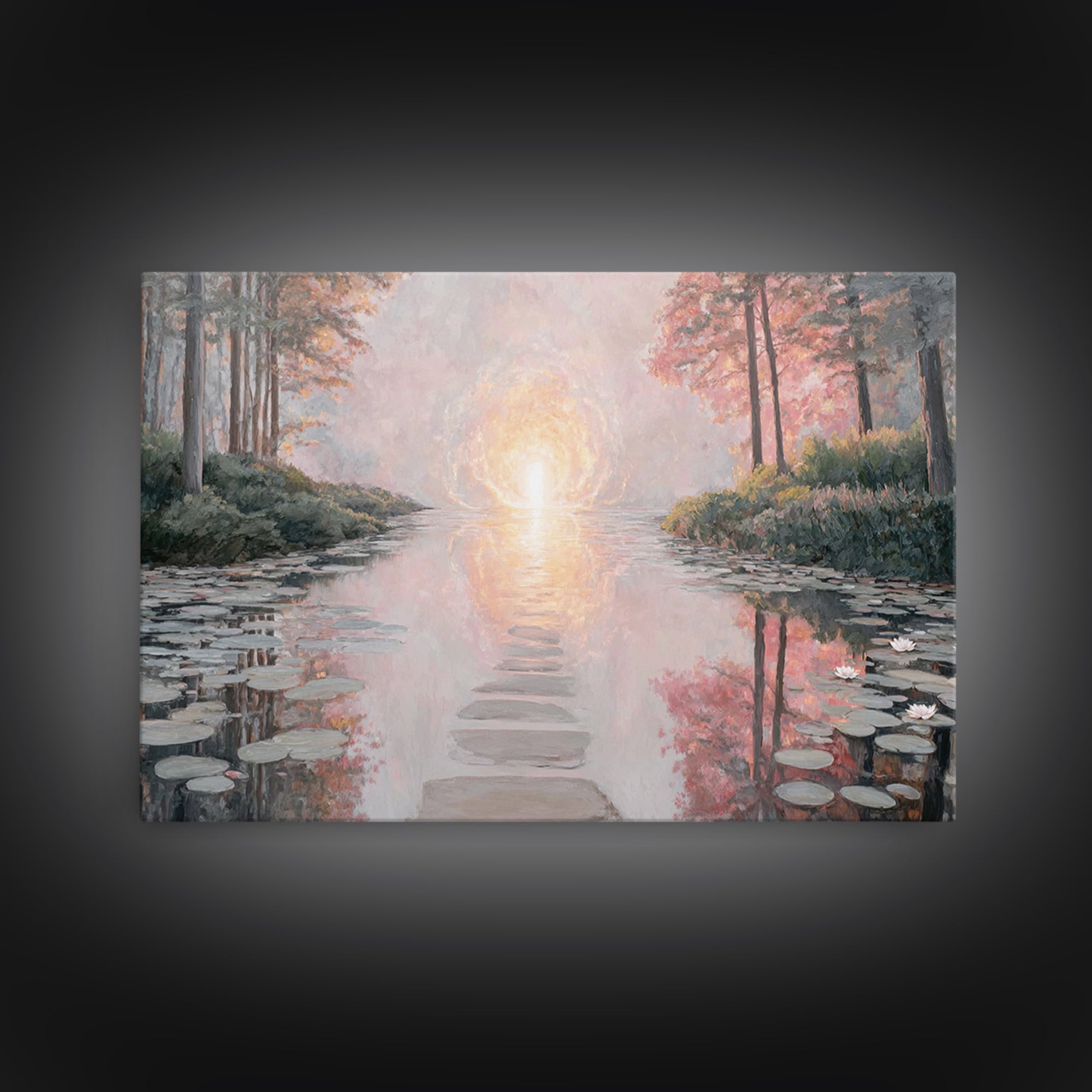 Path Of Heavenly Light – Framed Canvas Print – Christian Art Canvas – Christian Wall Art – Large Christian Art – Modern Christian Painting