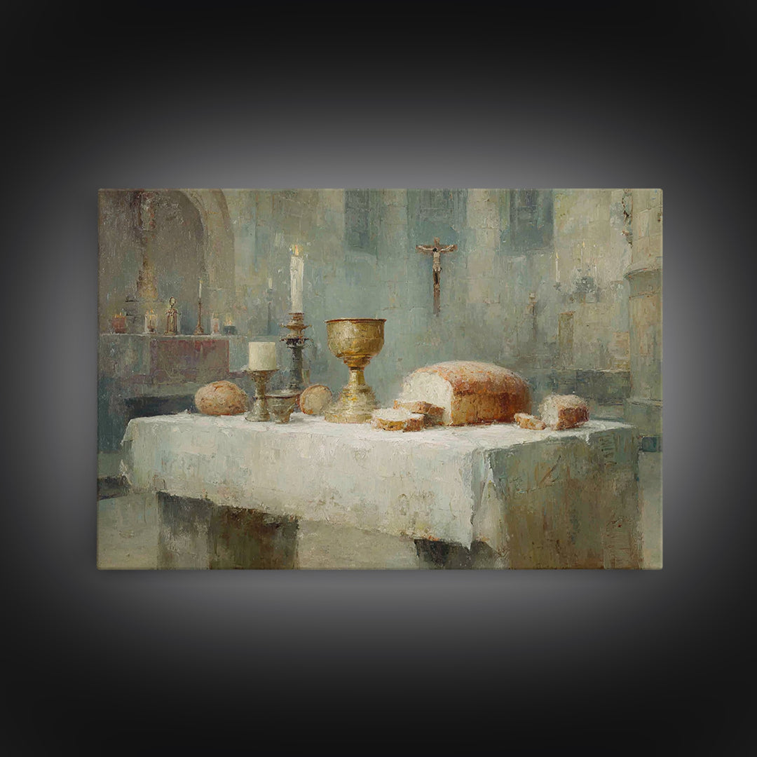 Chalice Of Peace – Framed Canvas Print – Christian Wall Art – Subtle Christian Art – Christian Art Canvas – Christmas Wall Art – White Chri