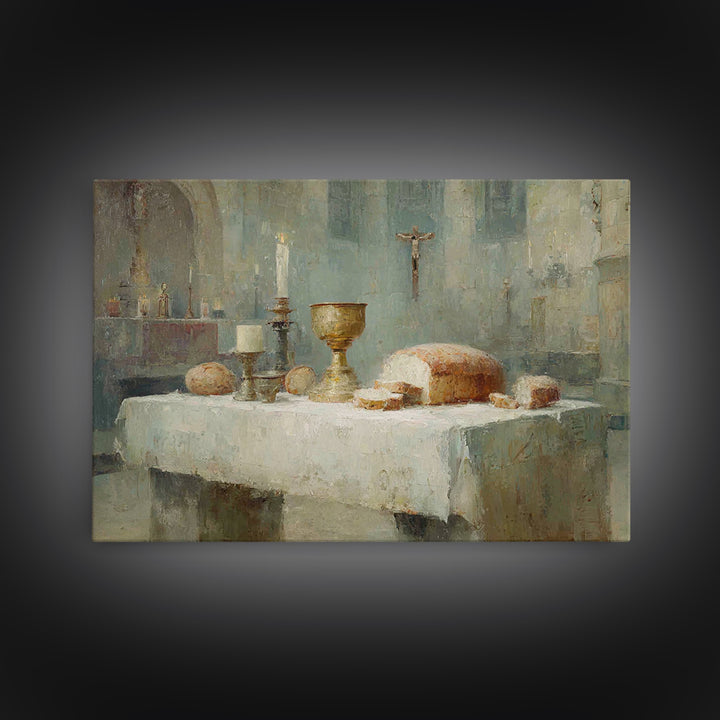 Chalice Of Peace – Framed Canvas Print – Christian Wall Art – Subtle Christian Art – Christian Art Canvas – Christmas Wall Art – White Chri