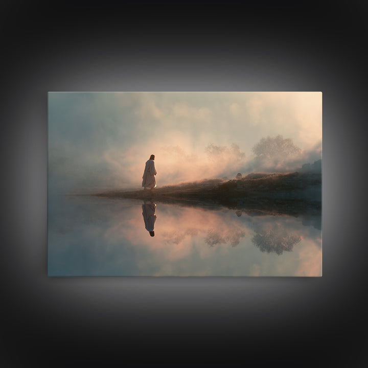 Desert Walk Light – Framed Canvas Print – Jesus Painting – Christian Wall Art – Christian Art Canvas – Large Jesus Painting – Modern Christ
