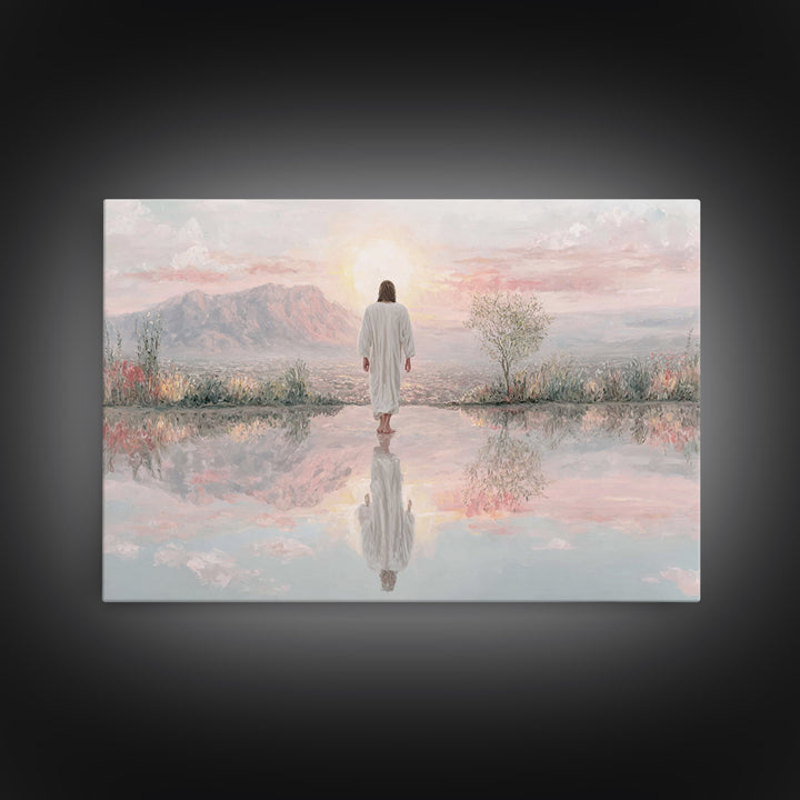 Radiant Mountain Path – Framed Canvas Print – Christian Art – Christian Art Canvas – Jesus Painting – Christian Wall Art – Modern Christian