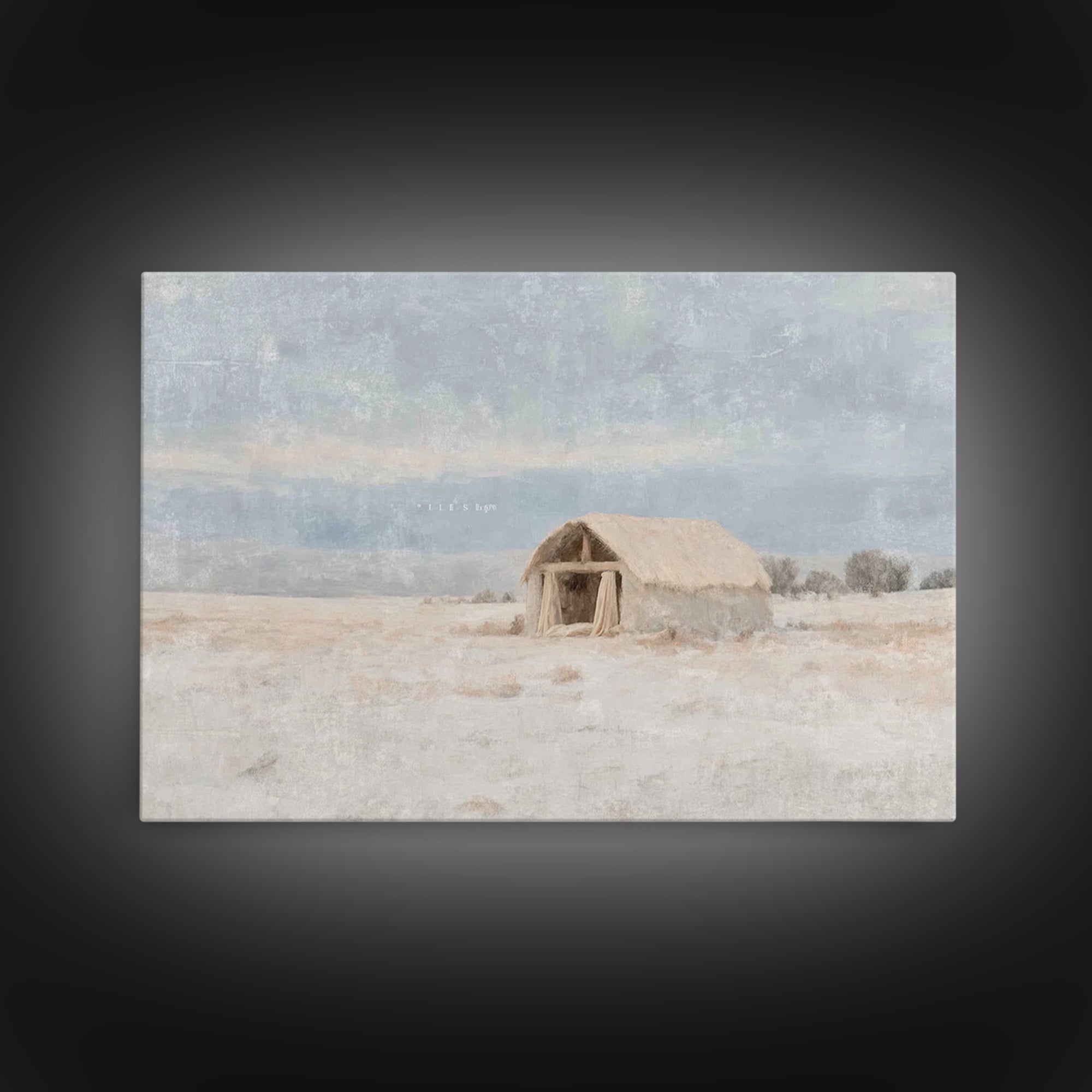 Humble Shelter Peace | Framed Canvas Print | Christmas Art Framed | Christian Christmas Decor | Christian Art Canvas | Christmas Wall Art |