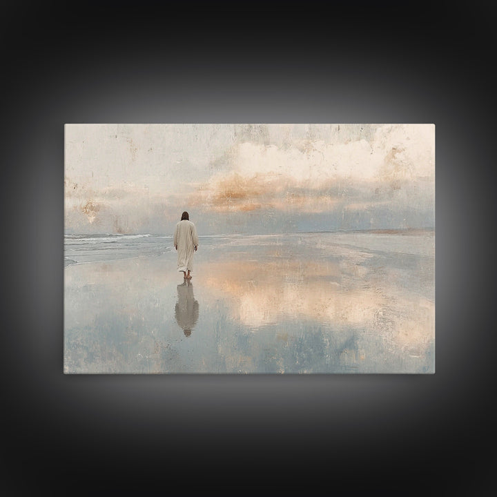 Wandering Messiah, Framed Canvas Print, Christian Art Canvas, Jesus Painting, Christian Wall Art, Subtle Christian Art, Large Christian Pai