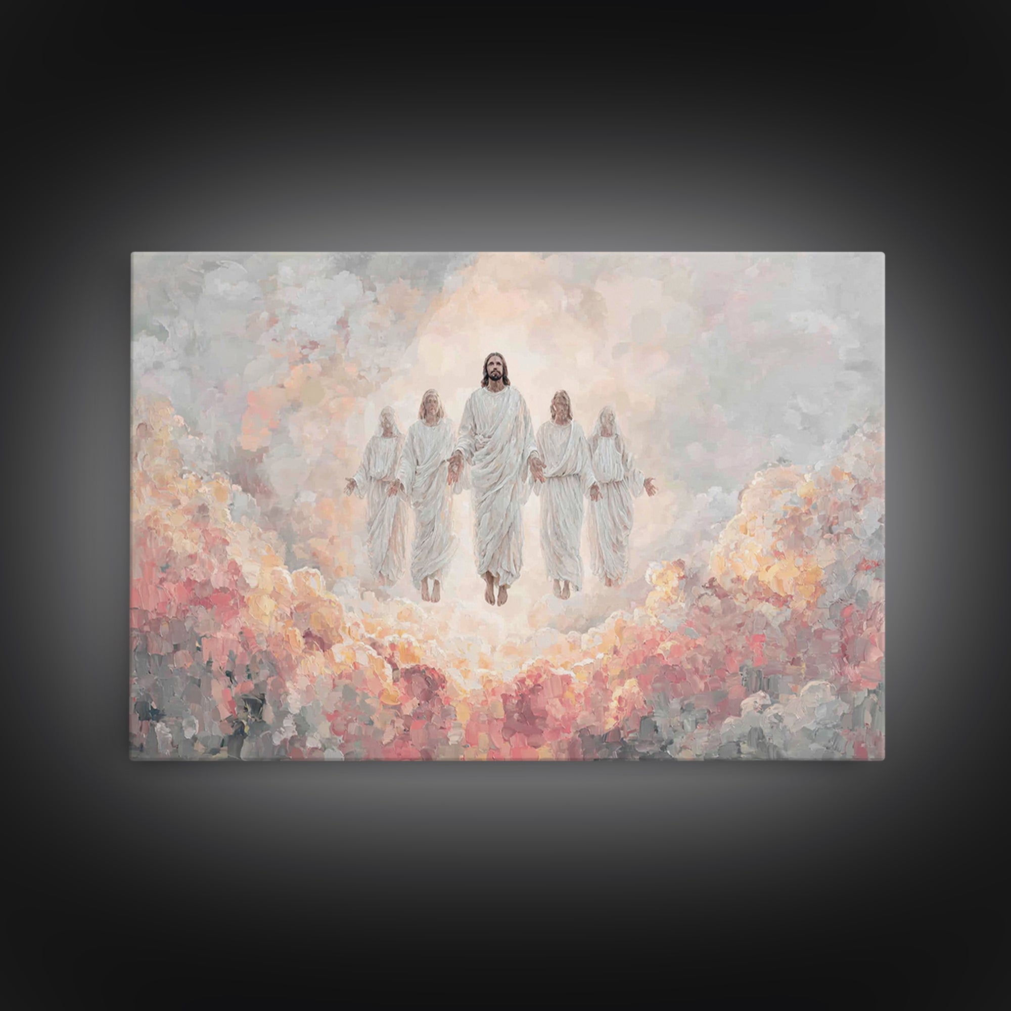 Heavenly Arrival | Framed Canvas Print | Christian Art Canvas | Christian Wall Art | Jesus Painting | Modern Christian Painting | Christian