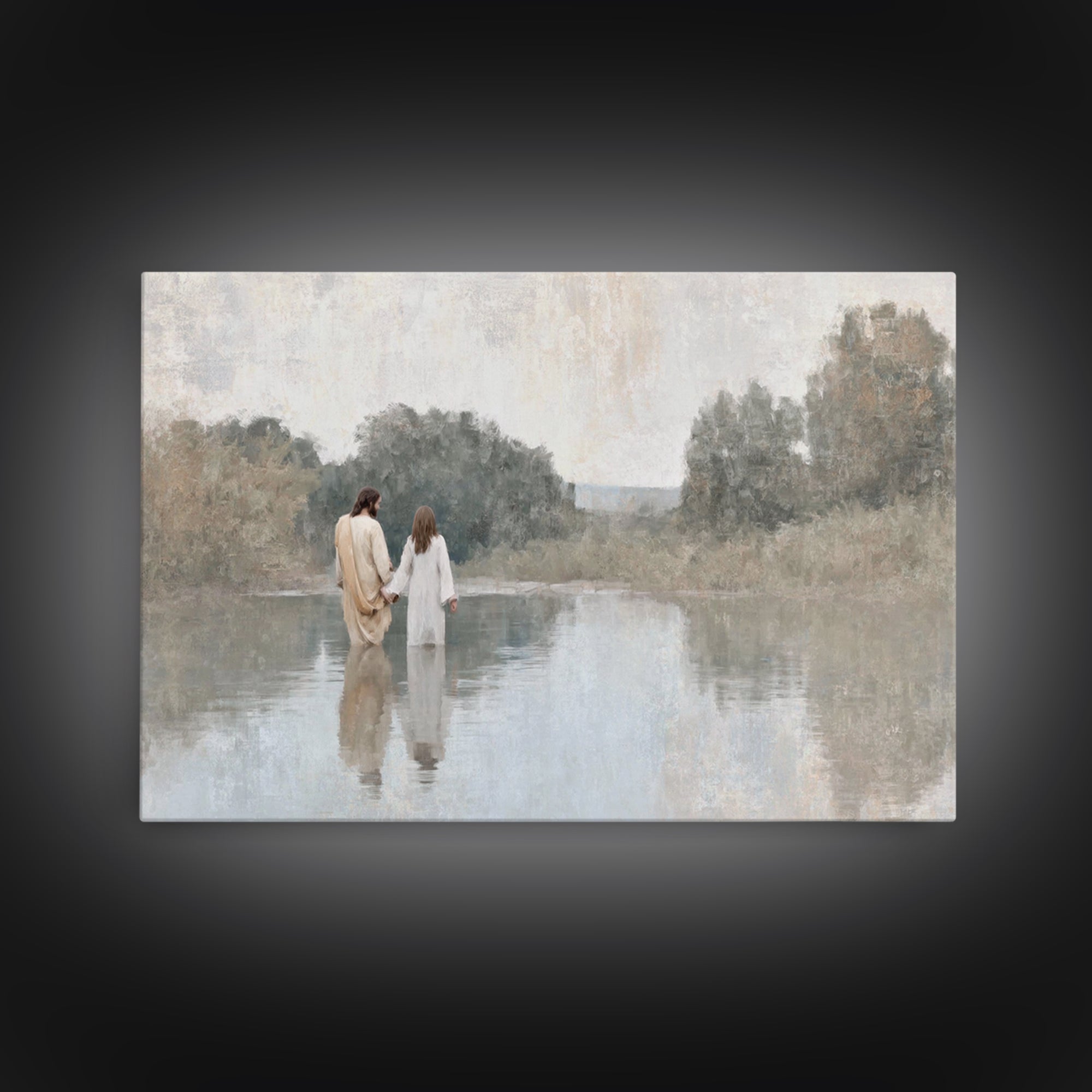 Guiding Light Path – Framed Canvas Print – Christian Wall Art – Christian Art Canvas – Subtle Christian Art – Jesus Painting – Christian De