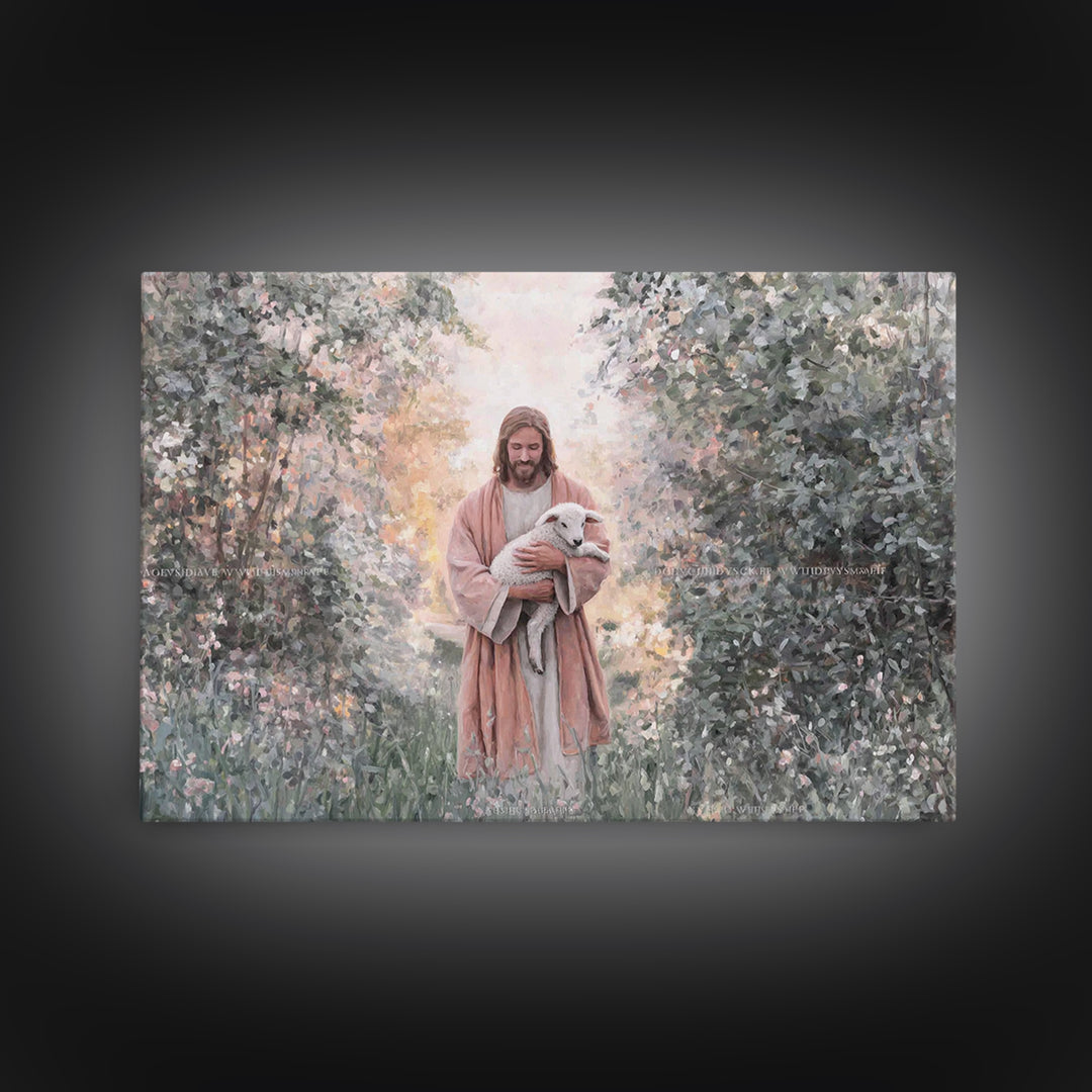 Garden Mercy Glow – Framed Canvas Print – Christian Wall Art – Christian Art Canvas – Jesus Painting – Christian Decorations – Large Christ
