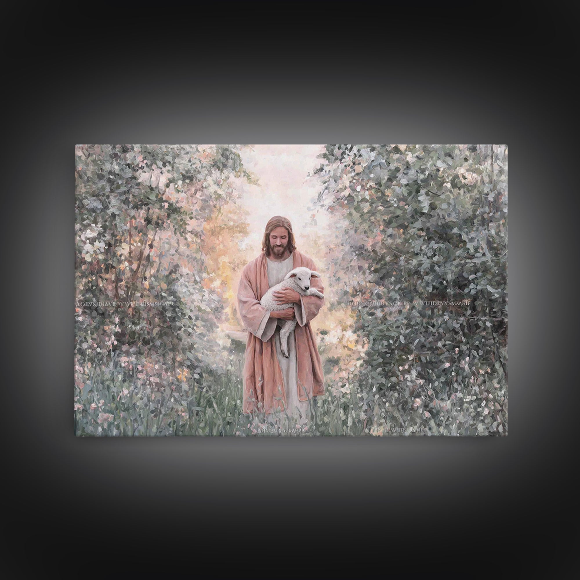 Garden Mercy Glow – Framed Canvas Print – Christian Wall Art – Christian Art Canvas – Jesus Painting – Christian Decorations – Large Christ