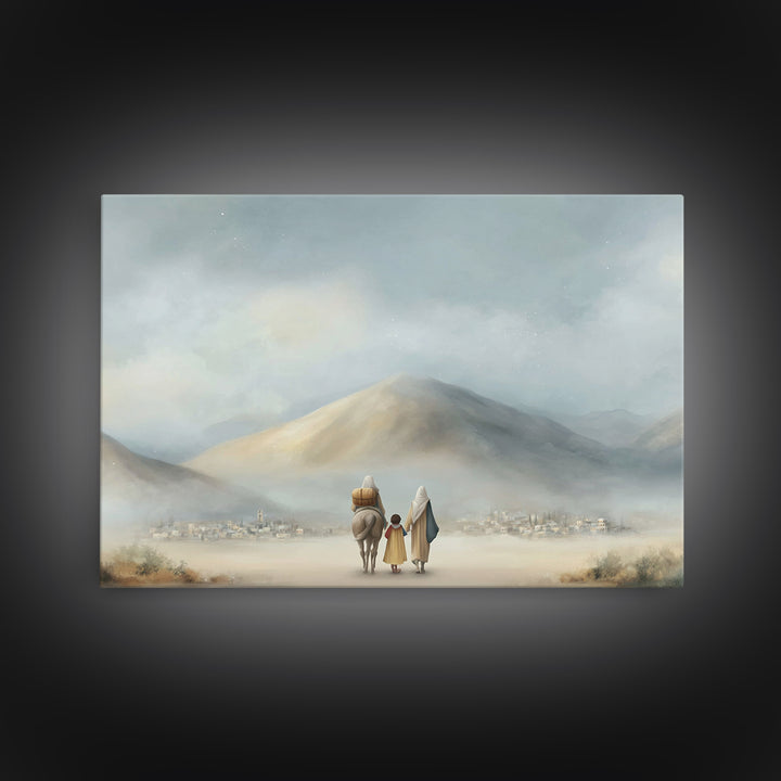 Path Toward Bethlehem, Framed Canvas Print, Christian Art Canvas, Christian Wall Art, Christmas Art Prints, Modern Christian Art