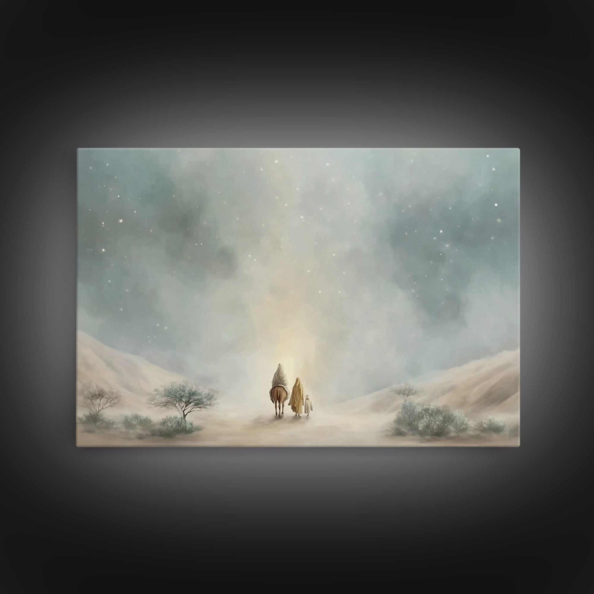 Guided By Light, Framed Canvas Print, Christian Wall Art, Christian Art Print, Subtle Christian Art, Christian Art Canvas