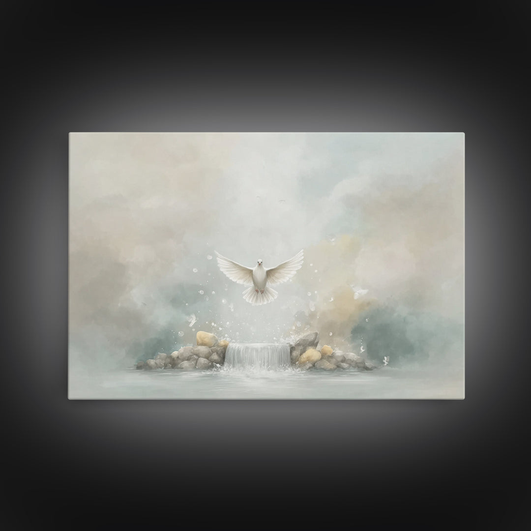 Gentle Ascent | Framed Canvas Print | Christian Art Canvas | Christian Wall Art | Christian Art | Moody Christmas Art | Christian Decoratio