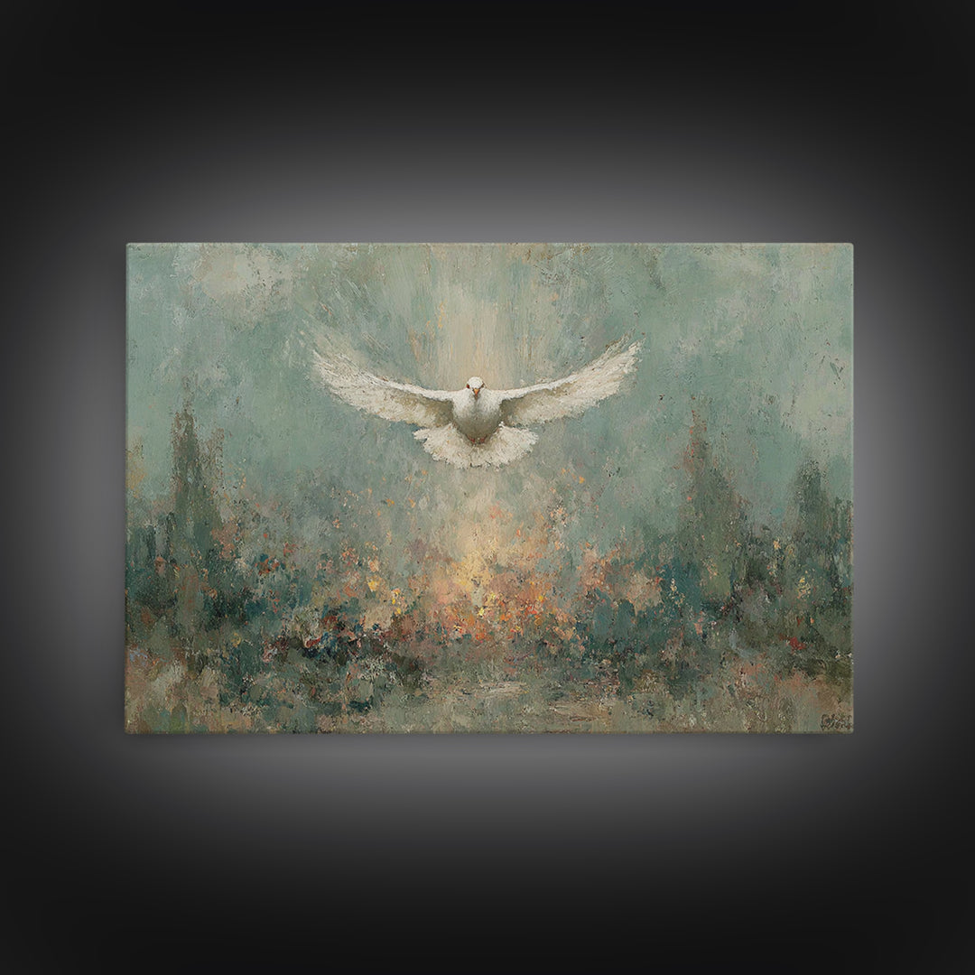 Wings Of Peace, Framed Canvas Print, Christian Art Print, Christian Wall Art, Christmas Art, Christian Canvas, Modern Christian Art