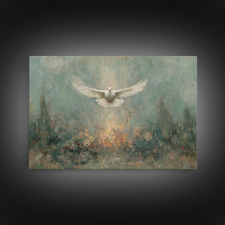Wings Of Peace, Framed Canvas Print, Christian Art Print, Christian Wall Art, Christmas Art, Christian Canvas, Modern Christian Art