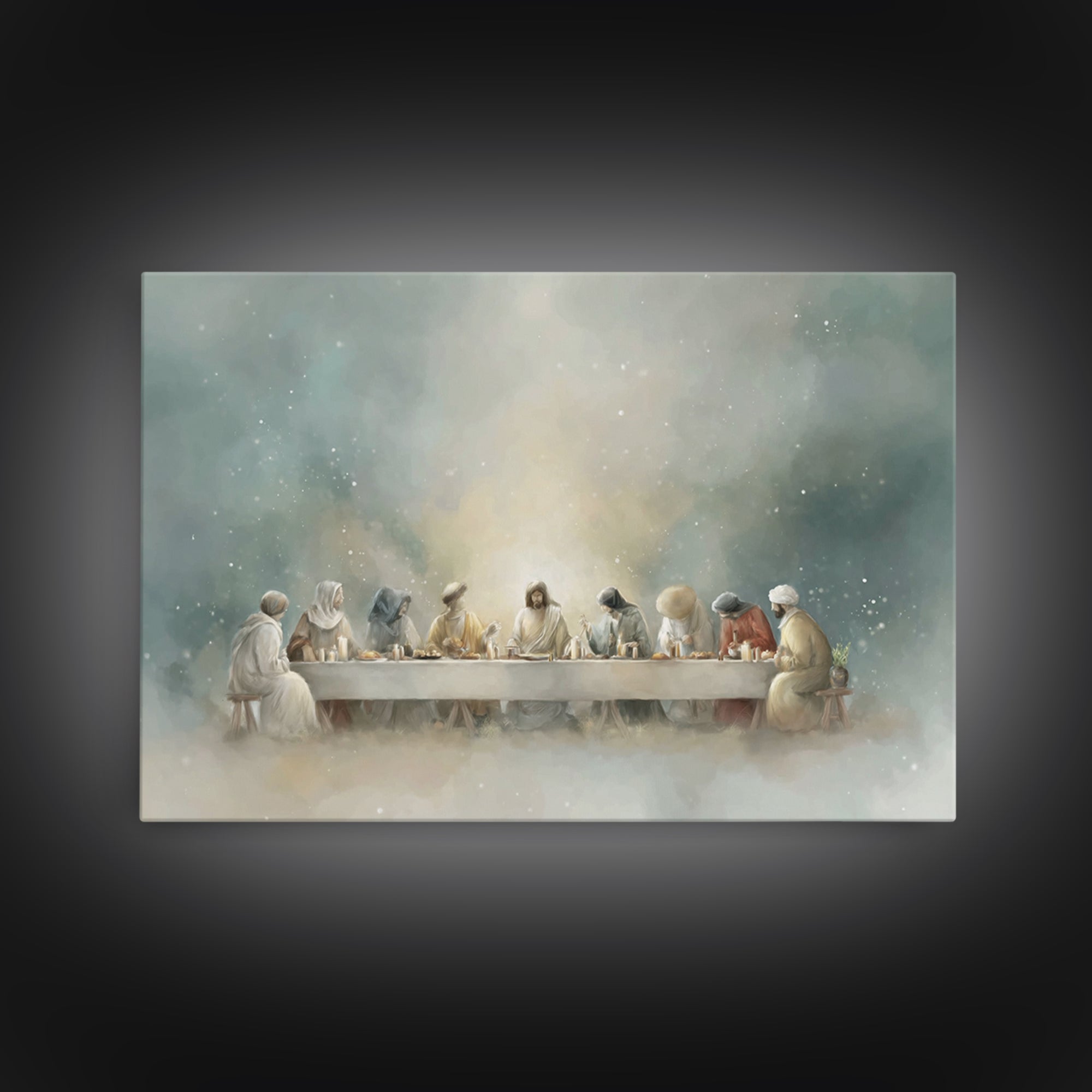 Sacred Communion | Framed Canvas Print | Christian Art Canvas | Christian Wall Art | Christian Art Work | Christian Gift | Christmas Art